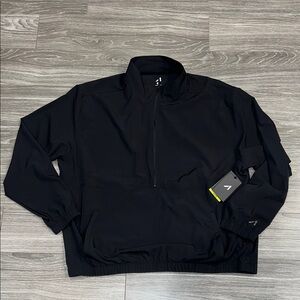 Men's Black Half-Zip Pullover Jacket By Alive